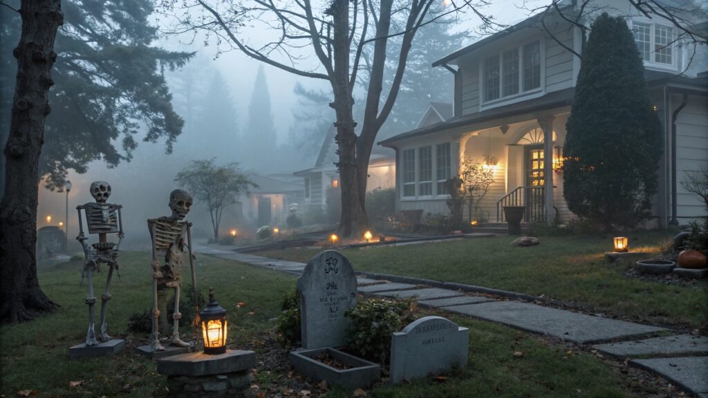 Creepy Skeleton Graveyard Scene