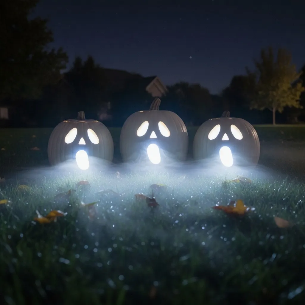 Glowing Ghost Pumpkins