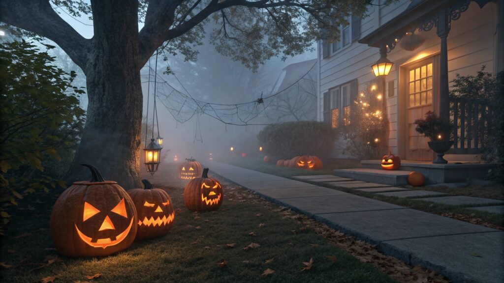 Glowing Pumpkin Pathway