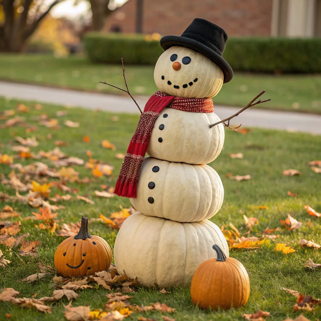 Pumpkin Snowman