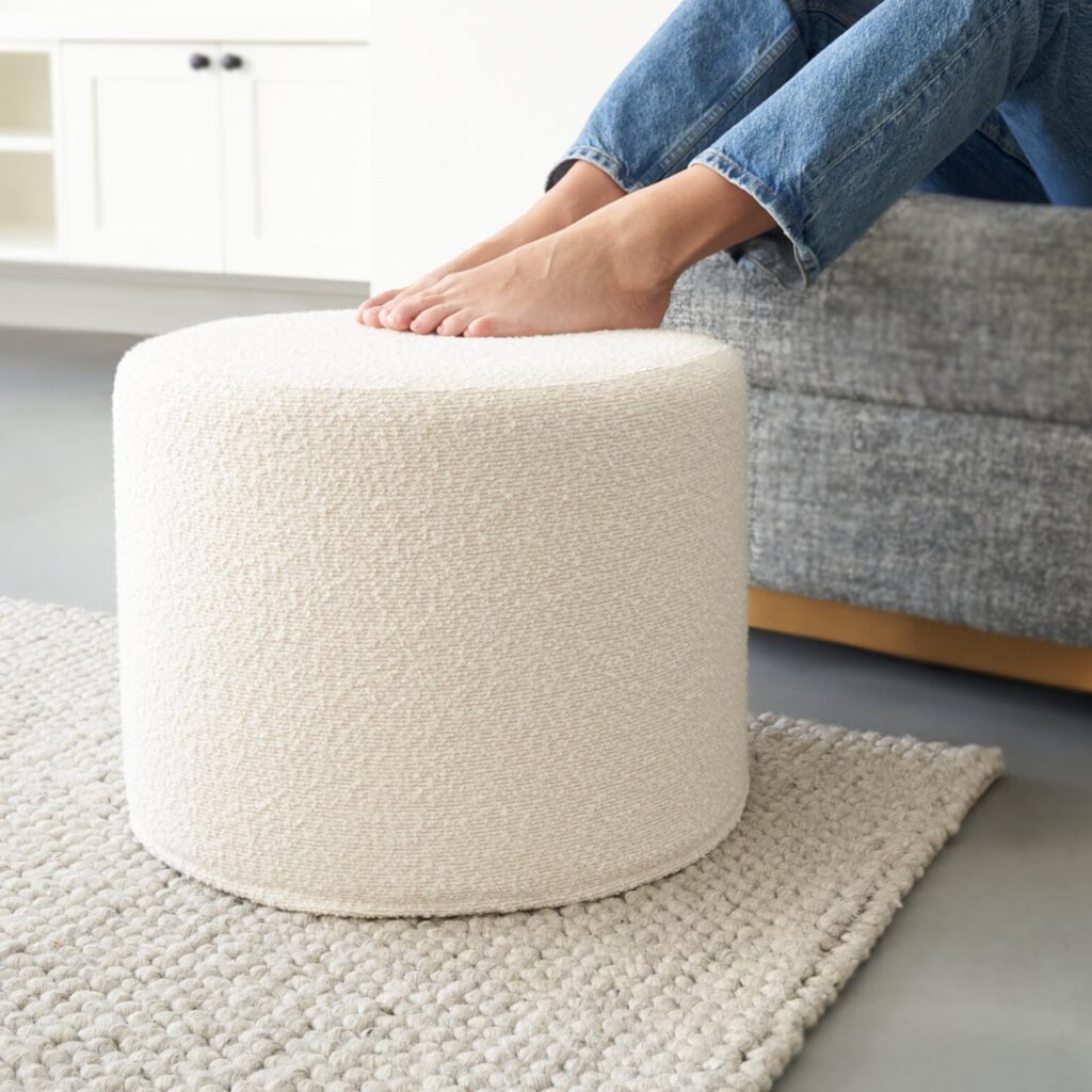 ZICOTO Boucle Pouf Ottoman
