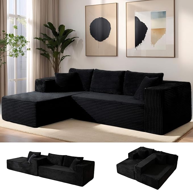 No-Assembly Compression Boneless Couch