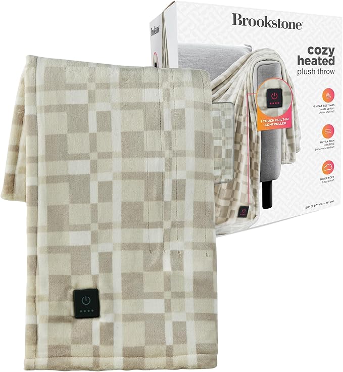 Brookstone Heated Throw Blanket