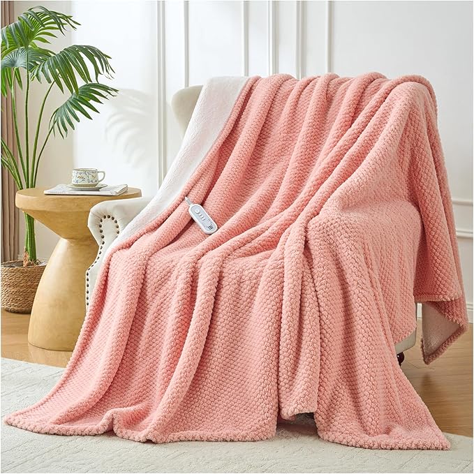 LunaHush Electric Pink Blanket Heated Throw