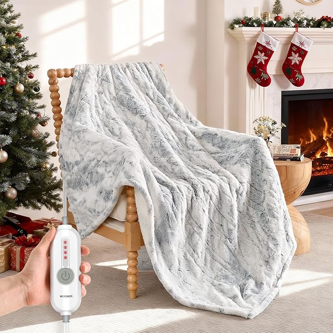 WOOMER Electric Heated Throw Blanket