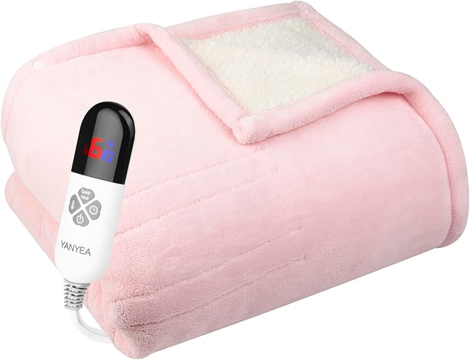 YANYEA Electric Heated Throw Blanket Sherpa